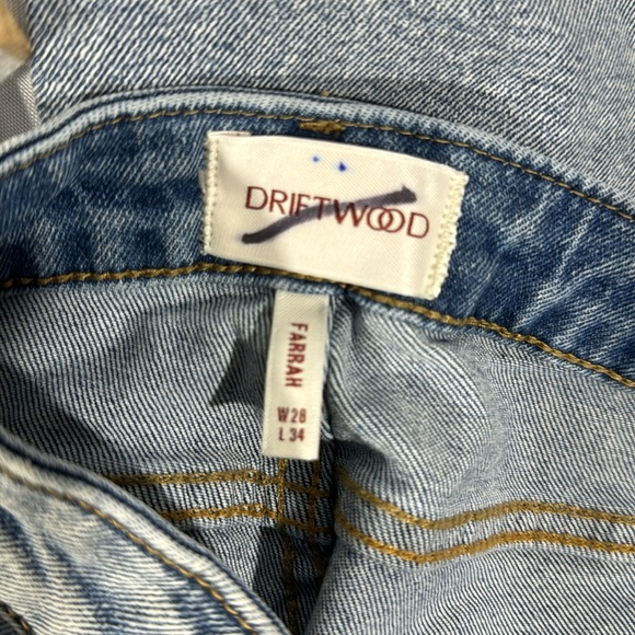 DRIFTWOOD FALLING SUNFLOWER FARRAH FLARE LIGHT WASH JEANS NWT SIZE 28 - Picture 6 of 9